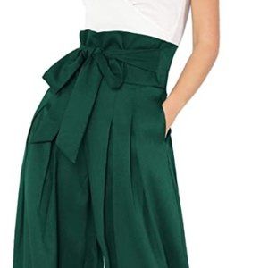 High Waist Emerald Palazzo Pants